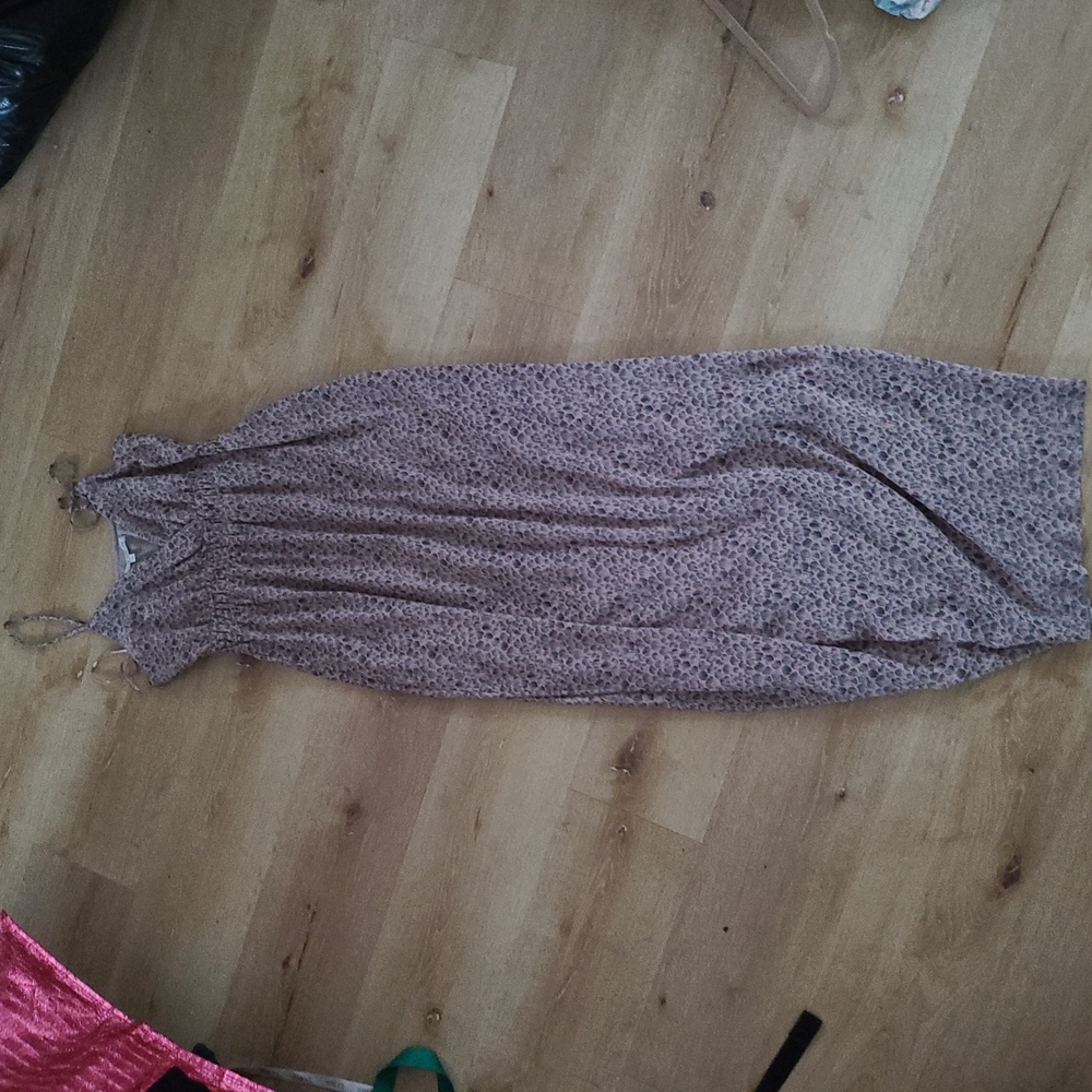 Patterned beige maxi dress size S